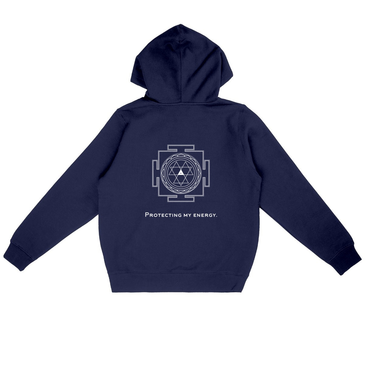 sweat à capuche bleu marine protection énergétique ancrage yantra durga