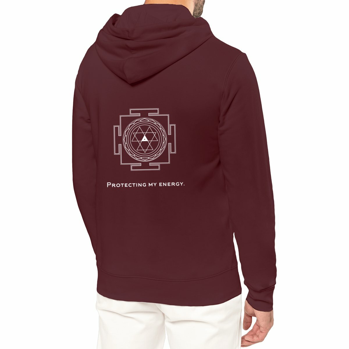 sweat à capuche bordeaux protection énergétique