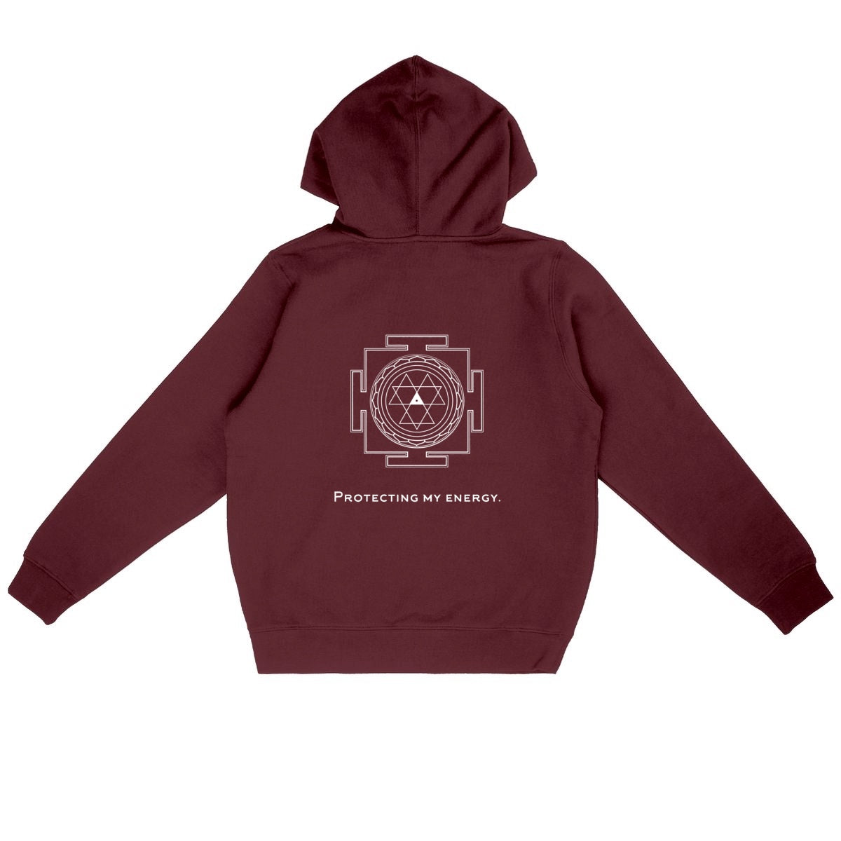 sweat à capuche bordeaux protection énergétique