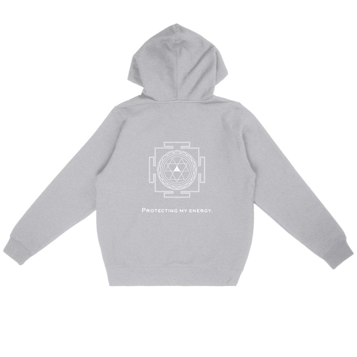 sweat à capuche gris protection énergétique ancrage yantra durga