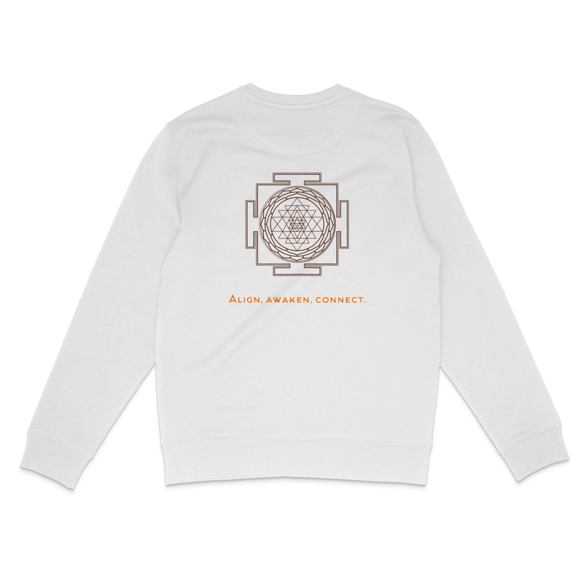 sweattshirt blanc protection énergétique ancrage équilibre sri yantra symbole indien vibratoire géométrie sacrée