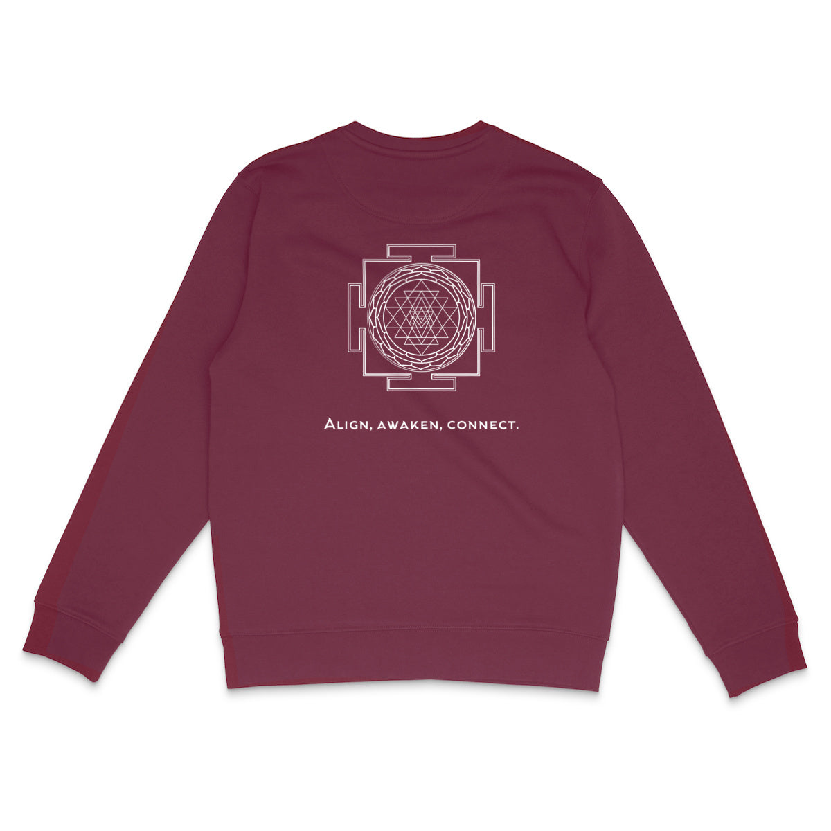 sweattshirt bordeaux protection énergétique ancrage équilibre sri yantra symbole indien vibratoire géométrie sacrée