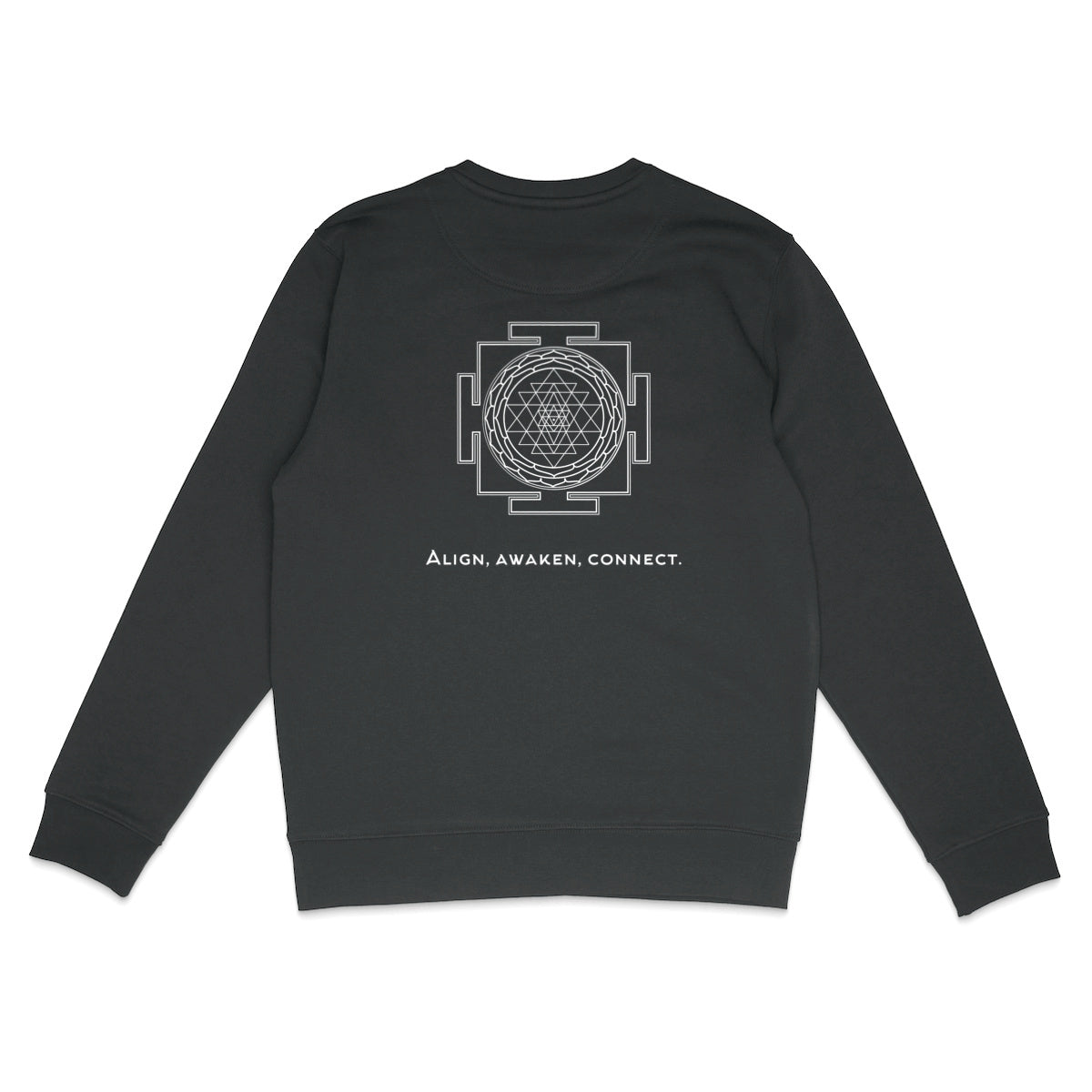 sweattshirt noir protection énergétique ancrage équilibre sri yantra symbole indien vibratoire géométrie sacrée