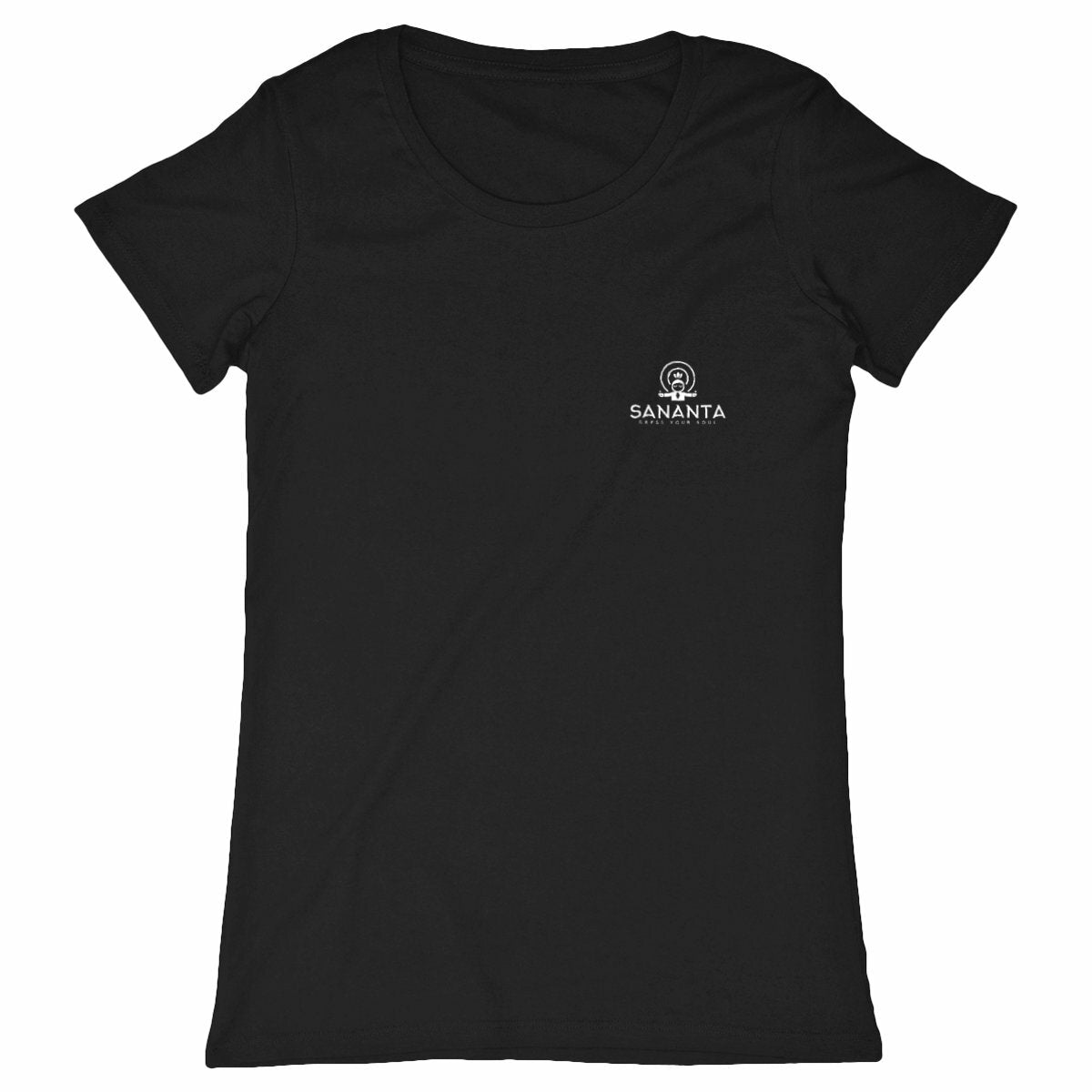 tshirt femme noir protection énergétique ancrage yantra durga symbole indien vibratoire géométrie sacrée