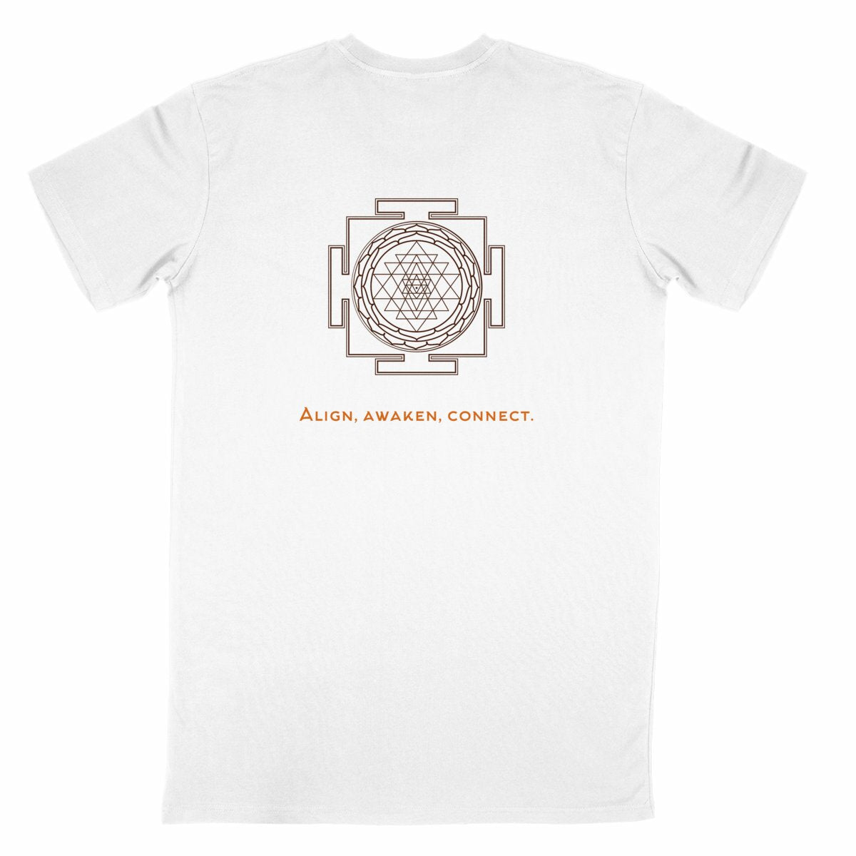 tshirt homme blanc protection énergétique ancrage équilibre sri yantra symbole indien vibratoire géométrie sacrée