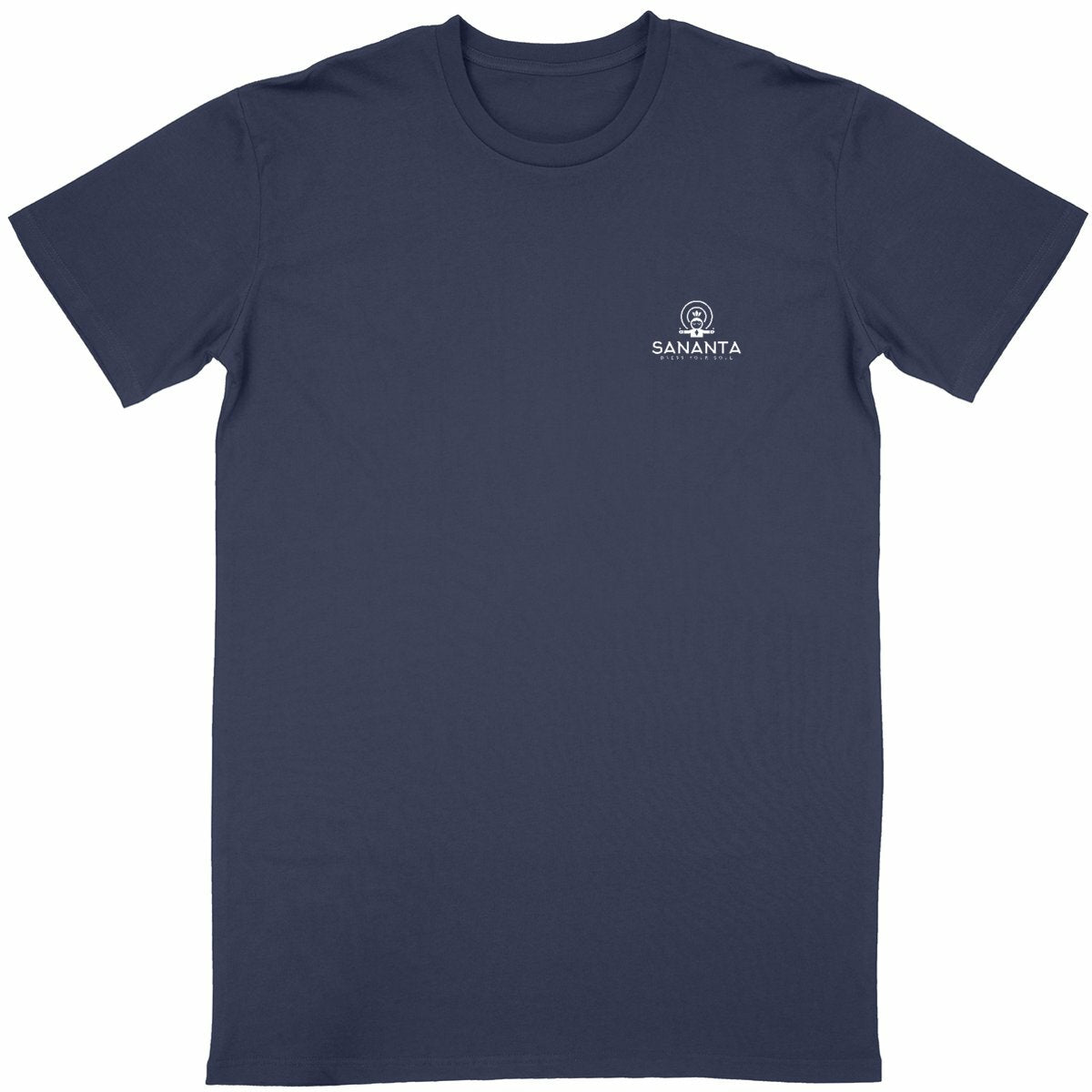 tshirt homme bleu marine protection énergétique ancrage équilibre sri yantra symbole indien vibratoire géométrie sacrée