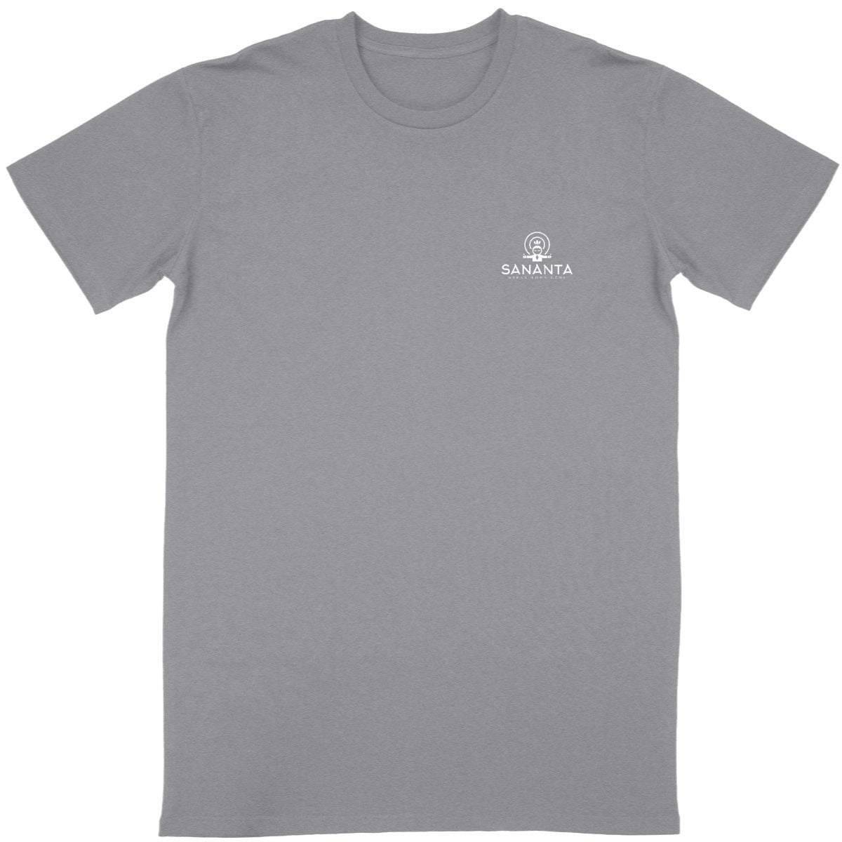 tshirt homme gris protection énergétique ancrage équilibre sri yantra symbole indien vibratoire géométrie sacrée