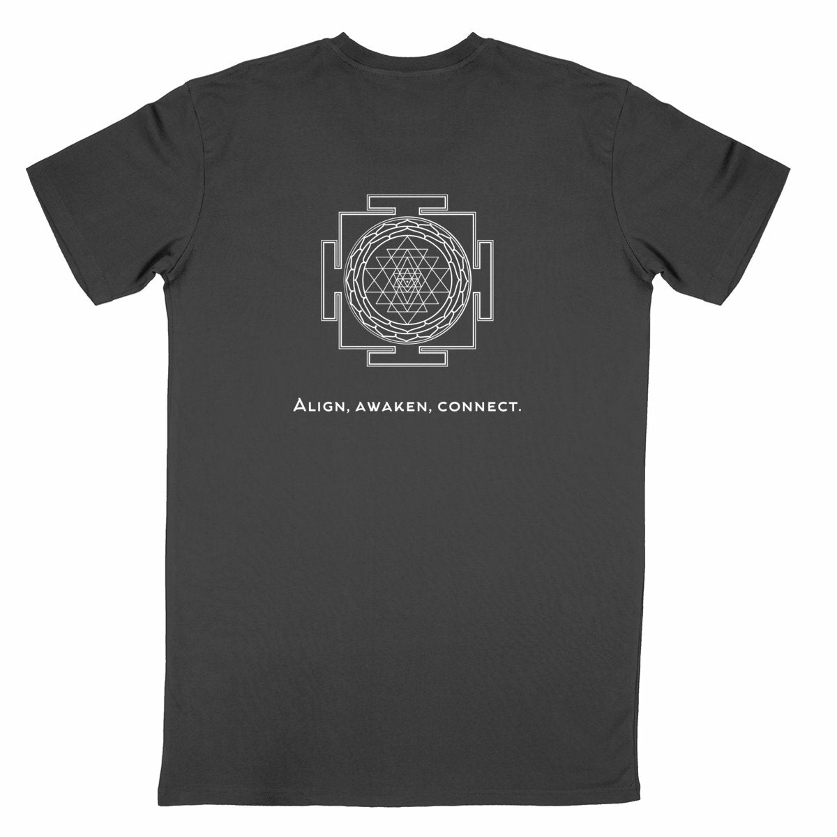 tshirt homme noir protection énergétique ancrage équilibre sri yantra symbole indien vibratoire géométrie sacrée