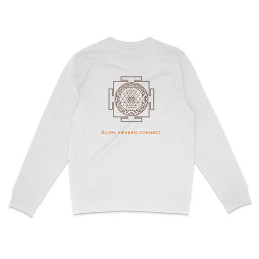 Sweatshirt unisexe blanc - SRI YANTRA