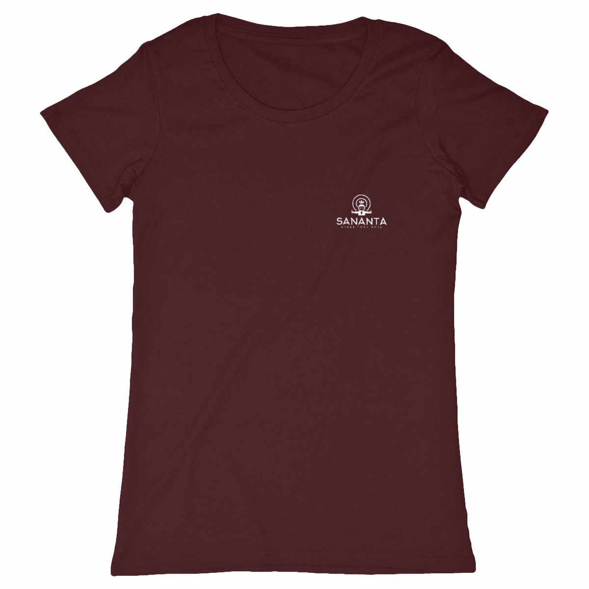 tshirt femme bordeaux protection énergétique ancrage yantra durga symbole indien vibratoire géométrie sacrée